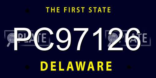PC97126 Delaware License Plate