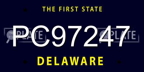 PC97247 Delaware License Plate