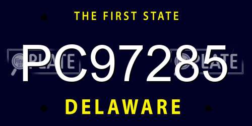 PC97285 Delaware License Plate