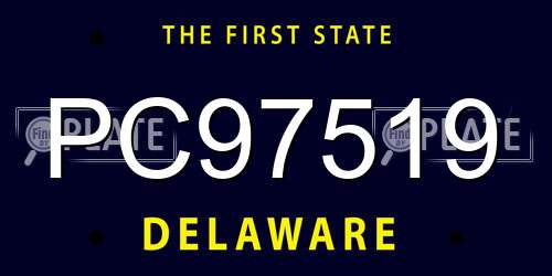 PC97519 Delaware License Plate