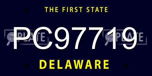 PC97719 Delaware License Plate