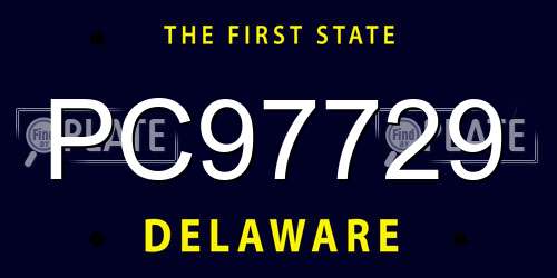 PC97729 Delaware License Plate