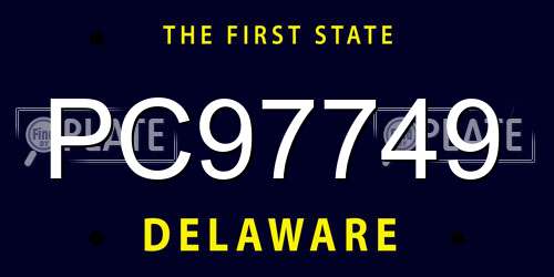 PC97749 Delaware License Plate