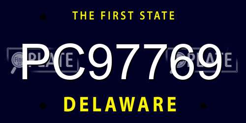 PC97769 Delaware License Plate