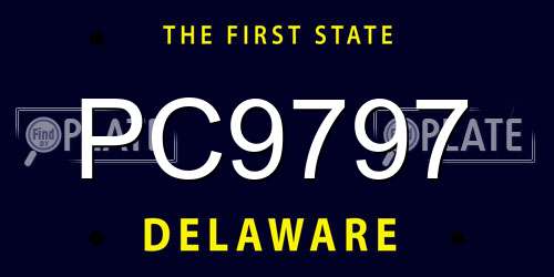 PC9797 Delaware License Plate