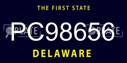 PC98656 Delaware License Plate