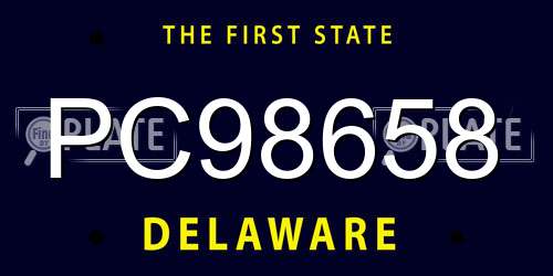 PC98658 Delaware License Plate