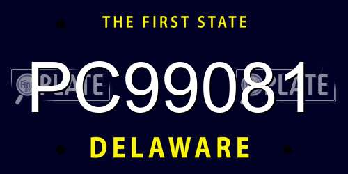 PC99081 Delaware License Plate