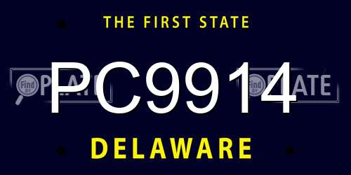PC9914 Delaware License Plate