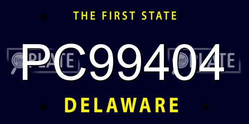 PC99404 Delaware License Plate