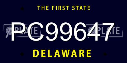 PC99647 Delaware License Plate