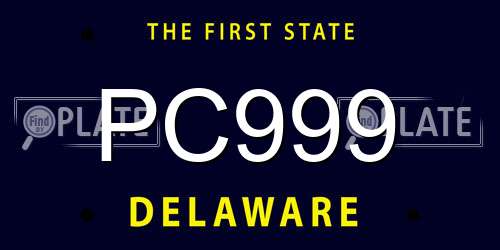 PC999 Delaware License Plate
