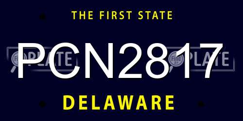 PCN2817 Delaware License Plate