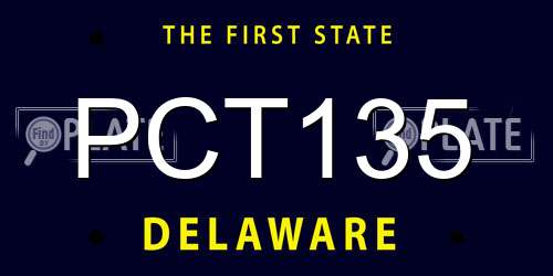 PCT135 Delaware License Plate