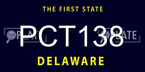 PCT138 Delaware License Plate
