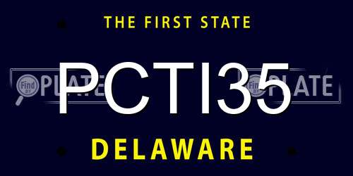 PCTI35 Delaware License Plate