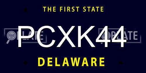 PCXK44 Delaware License Plate