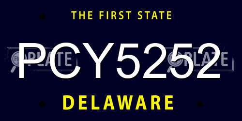 PCY5252 Delaware License Plate