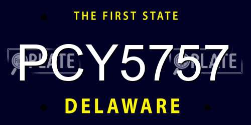 PCY5757 Delaware License Plate