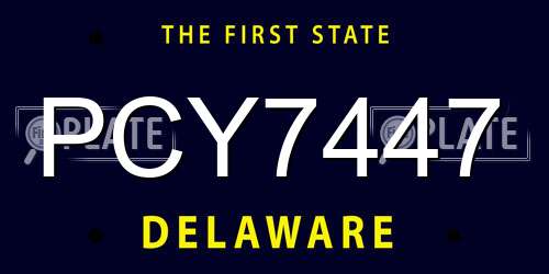 PCY7447 Delaware License Plate
