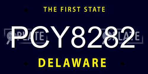 PCY8282 Delaware License Plate