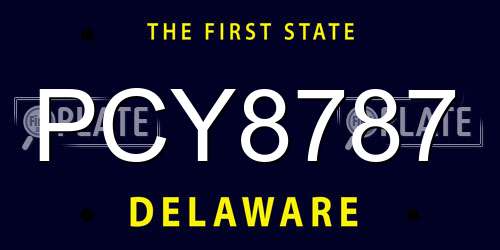PCY8787 Delaware License Plate