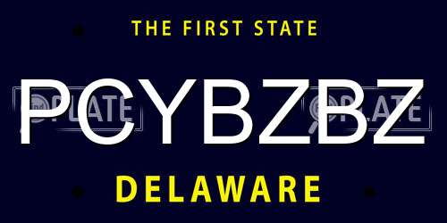 PCYBZBZ Delaware License Plate