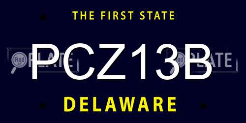 PCZ13B Delaware License Plate