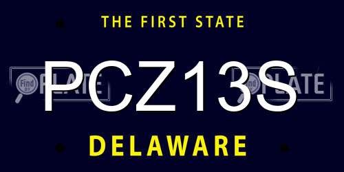 PCZ13S Delaware License Plate