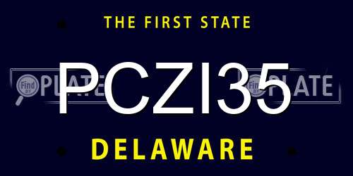 PCZI35 Delaware License Plate