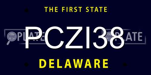 PCZI38 Delaware License Plate