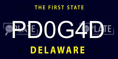 PD0G4D Delaware License Plate
