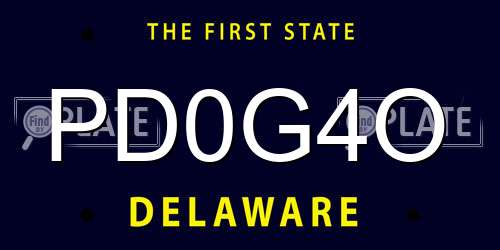 PD0G4O Delaware License Plate