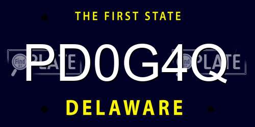 PD0G4Q Delaware License Plate