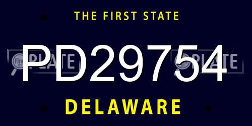 PD29754 Delaware License Plate