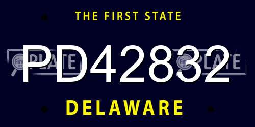 PD42832 Delaware License Plate