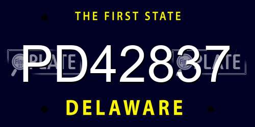 PD42837 Delaware License Plate