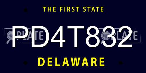 PD4T832 Delaware License Plate