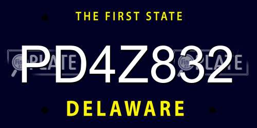 PD4Z832 Delaware License Plate