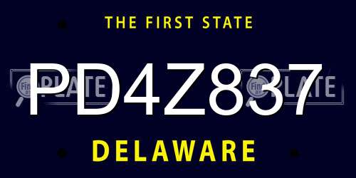 PD4Z837 Delaware License Plate