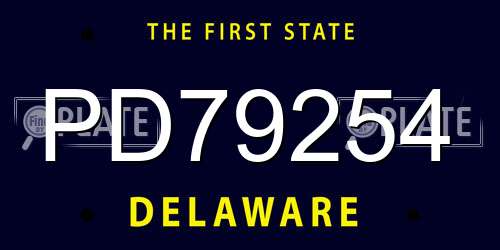 PD79254 Delaware License Plate