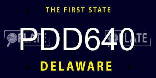 PDD640 Delaware License Plate