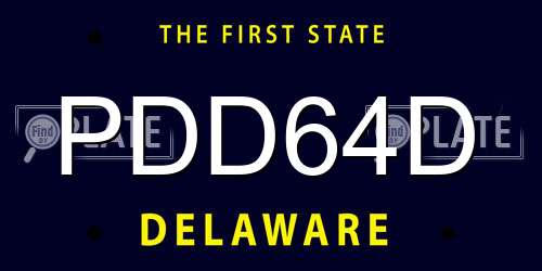 PDD64D Delaware License Plate