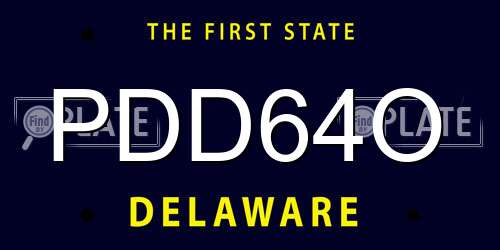 PDD64O Delaware License Plate