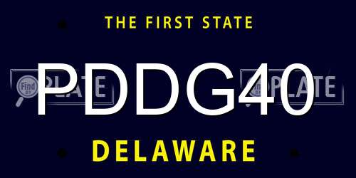 PDDG40 Delaware License Plate