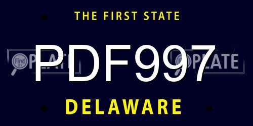 PDF997 Delaware License Plate
