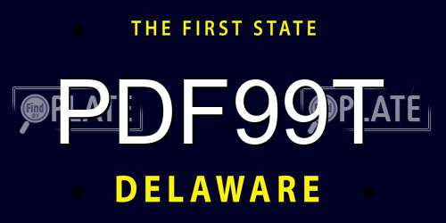 PDF99T Delaware License Plate