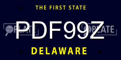 PDF99Z Delaware License Plate