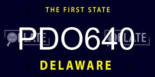 PDO640 Delaware License Plate