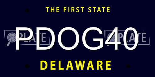 PDOG40 Delaware License Plate